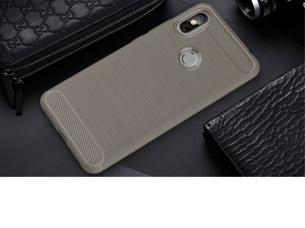 Xiaomi Redmi S2 Geborsteld TPU Hoesje Grijs afbeelding 2