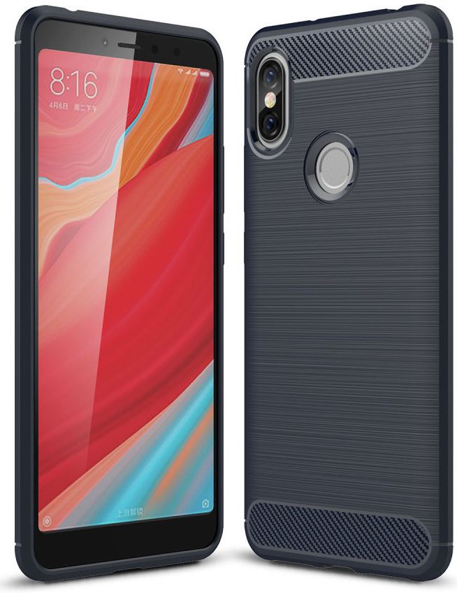 Xiaomi Redmi S2 Geborsteld TPU Hoesje Blauw afbeelding 1