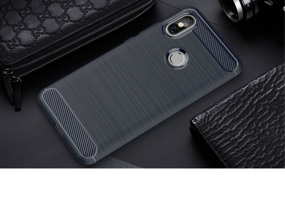 Xiaomi Redmi S2 Geborsteld TPU Hoesje Blauw afbeelding 2