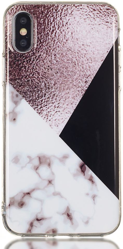 Apple iPhone XS TPU Hoesje met Marmer Opdruk Bruin afbeelding 1