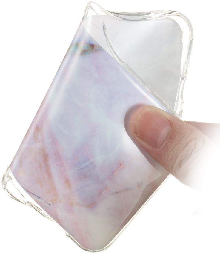 Apple iPhone XS TPU Hoesje met Marmer Opdruk Blauw afbeelding 4