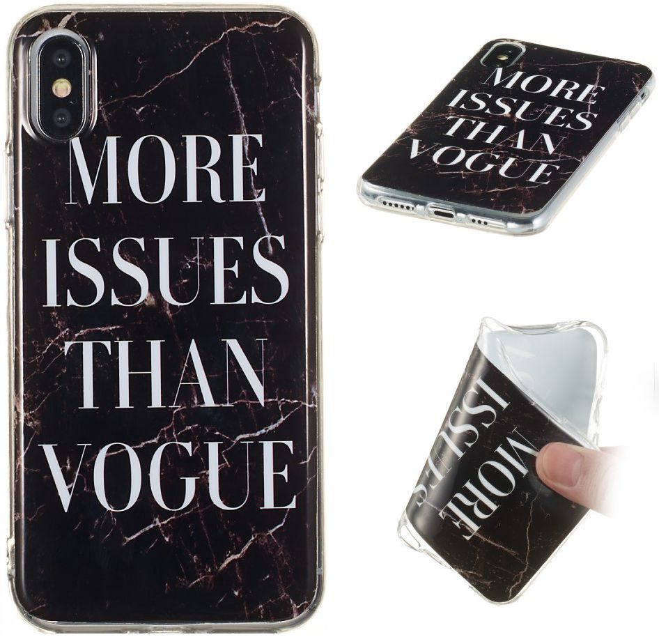 Apple iPhone XS TPU Hoesje met Marmer Opdruk Vogue afbeelding 3