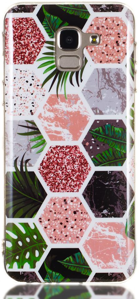 Samsung Galaxy J6 (2018) TPU Hoesje met Marmer Opdruk Hexagon afbeelding 1