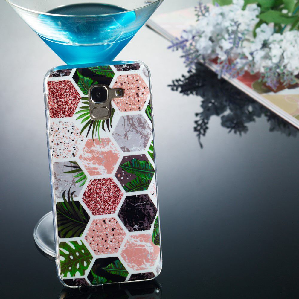 Samsung Galaxy J6 (2018) TPU Hoesje met Marmer Opdruk Hexagon afbeelding 4