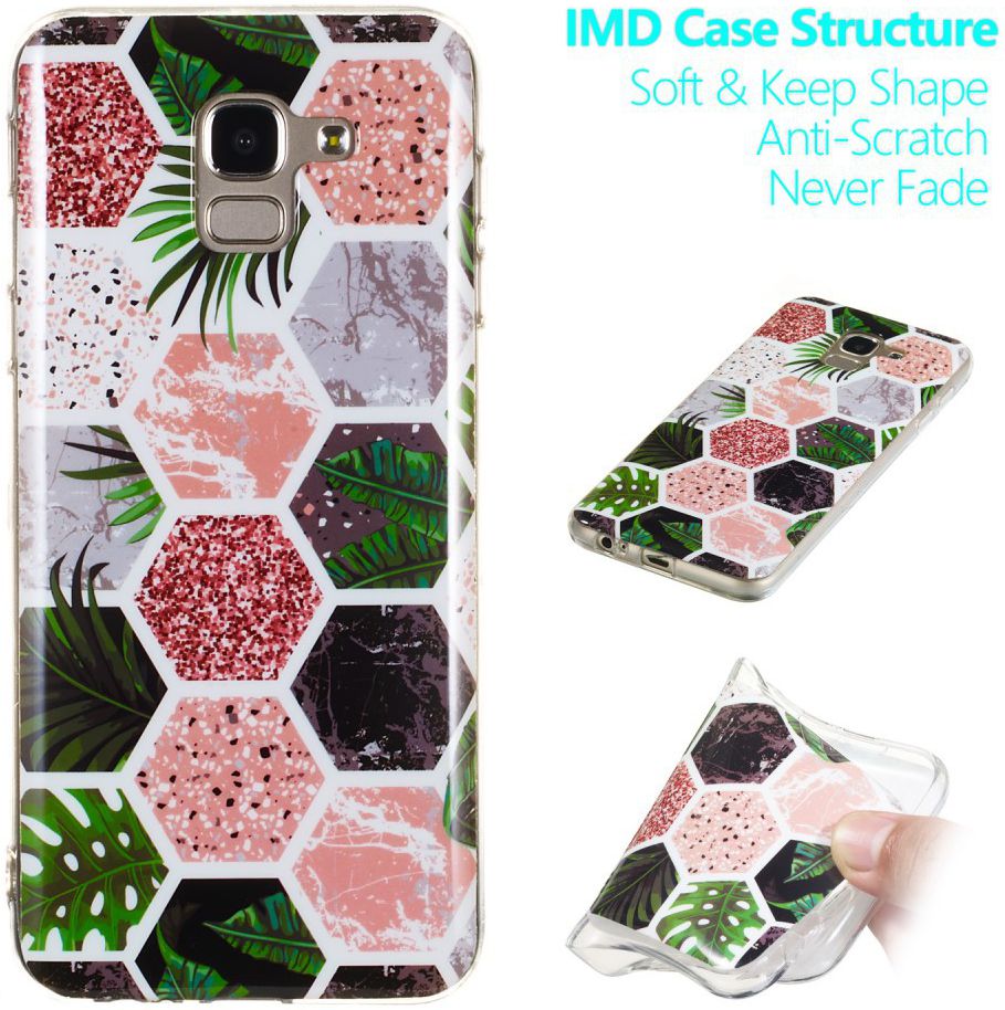 Samsung Galaxy J6 (2018) TPU Hoesje met Marmer Opdruk Hexagon afbeelding 5