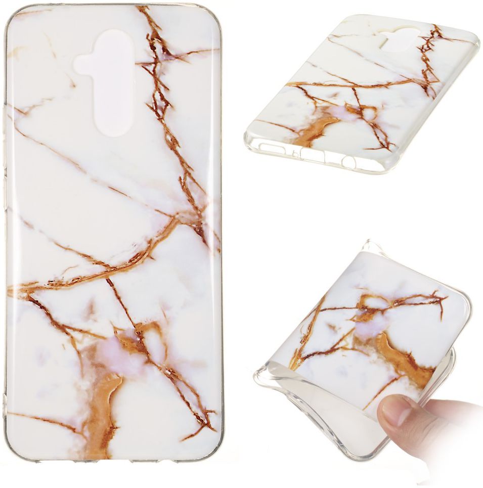 Huawei Mate 20 Lite TPU Hoesje met Marmer Print Wit afbeelding 5