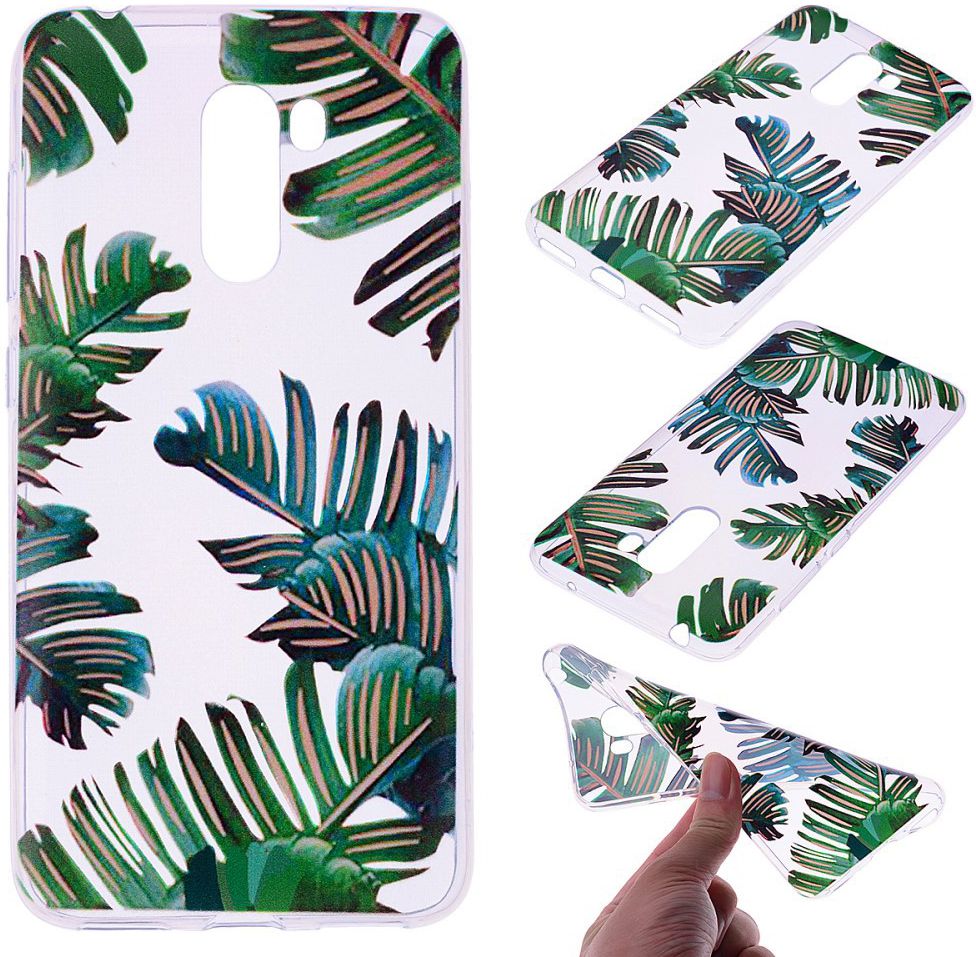 Xiaomi PocoPhone F1 TPU Backcover met Print Bladeren afbeelding 5