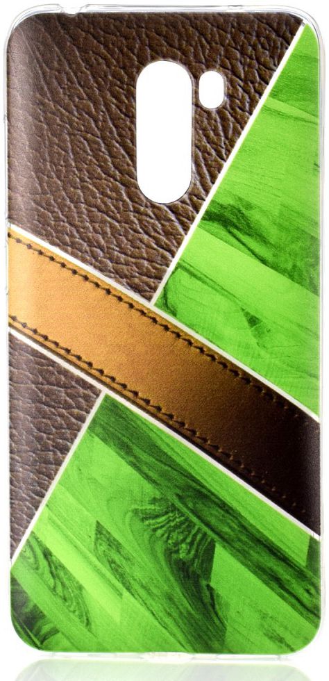 Xiaomi PocoPhone F1 TPU Backcover met Marmer en Leer Print Groen afbeelding 1