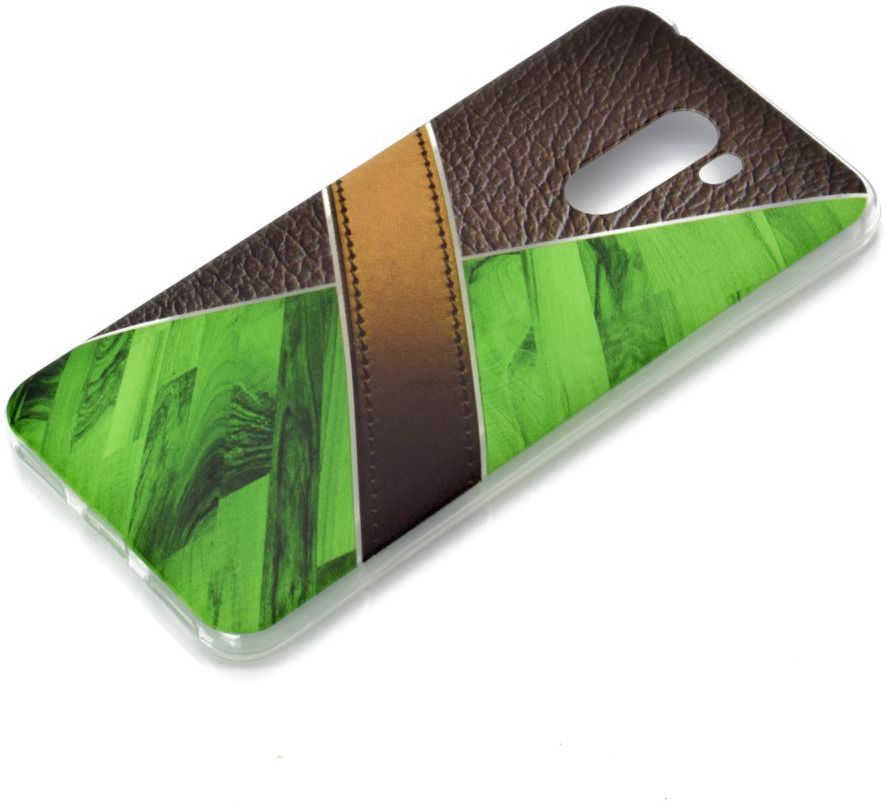 Xiaomi PocoPhone F1 TPU Backcover met Marmer en Leer Print Groen afbeelding 2