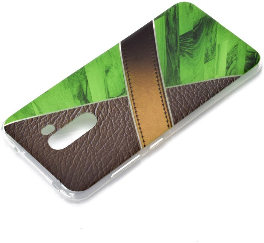 Xiaomi PocoPhone F1 TPU Backcover met Marmer en Leer Print Groen afbeelding 3
