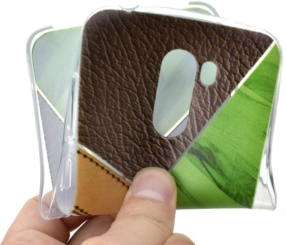 Xiaomi PocoPhone F1 TPU Backcover met Marmer en Leer Print Groen afbeelding 4