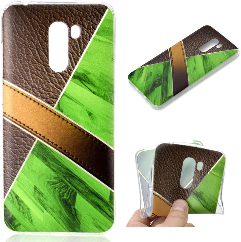 Xiaomi PocoPhone F1 TPU Backcover met Marmer en Leer Print Groen afbeelding 6