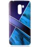 Xiaomi PocoPhone F1 TPU Backcover met Marmer en Leer Print Blauw
