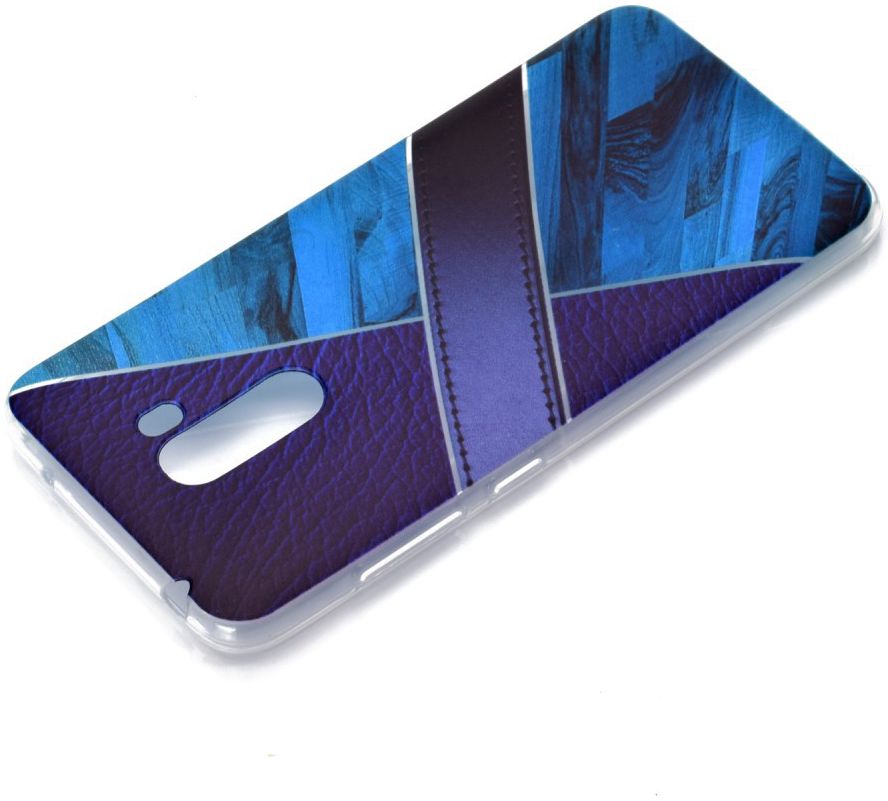 Xiaomi PocoPhone F1 TPU Backcover met Marmer en Leer Print Blauw afbeelding 3