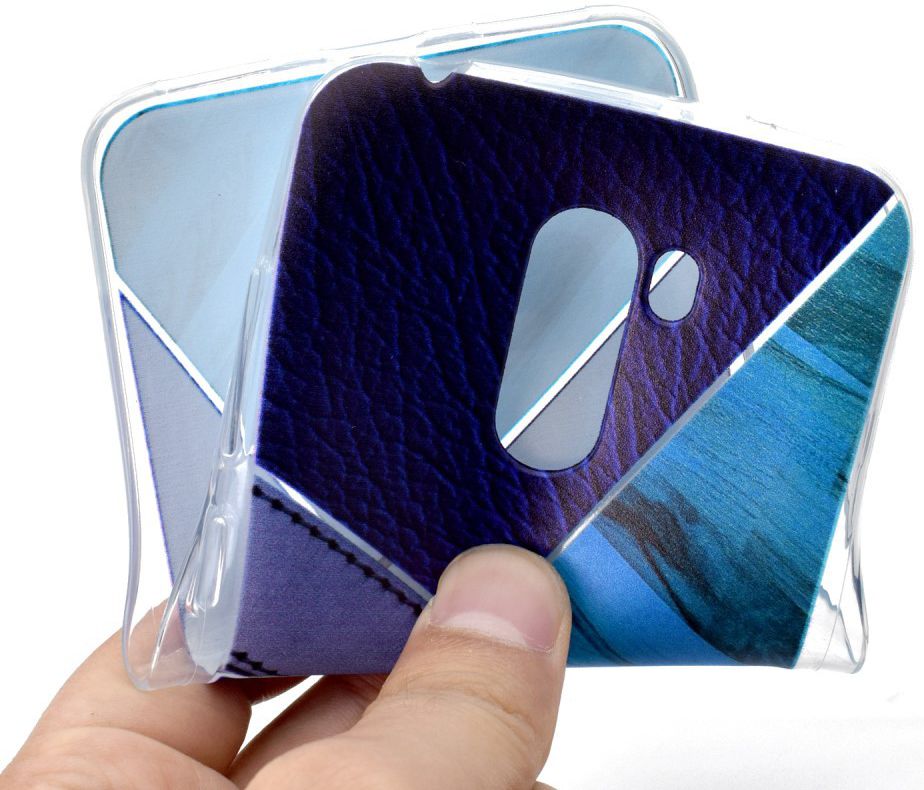 Xiaomi PocoPhone F1 TPU Backcover met Marmer en Leer Print Blauw afbeelding 4