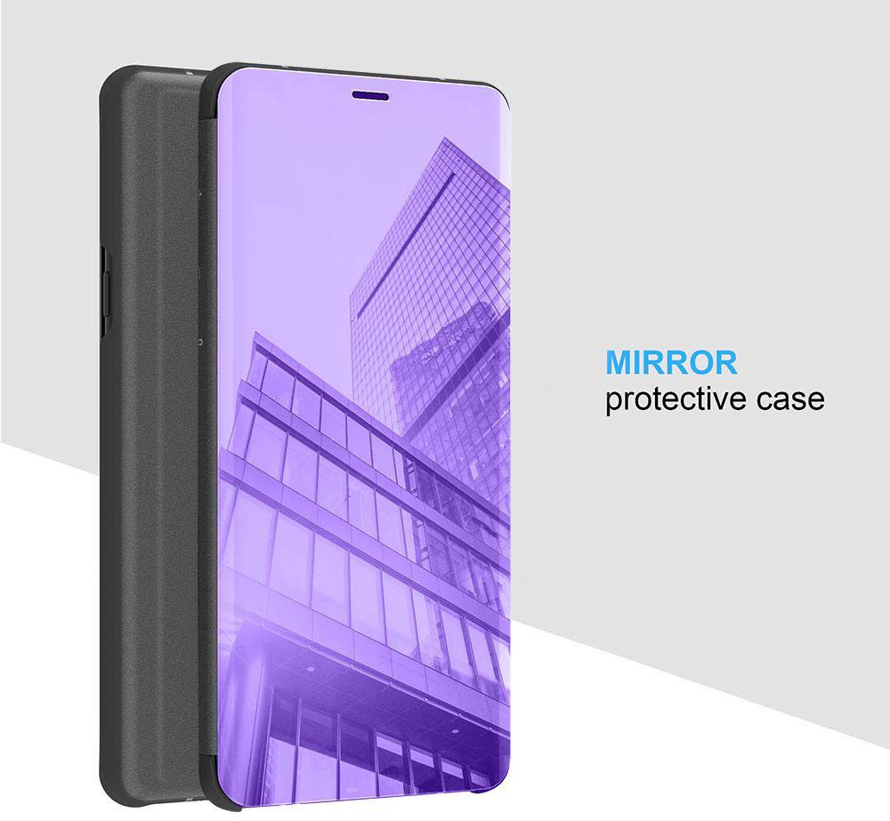OnePlus 6T Flip Spiegel Hoesje Paars afbeelding 3