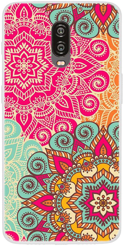 OnePlus 6T TPU Back Cover met Bloemen Print afbeelding 1