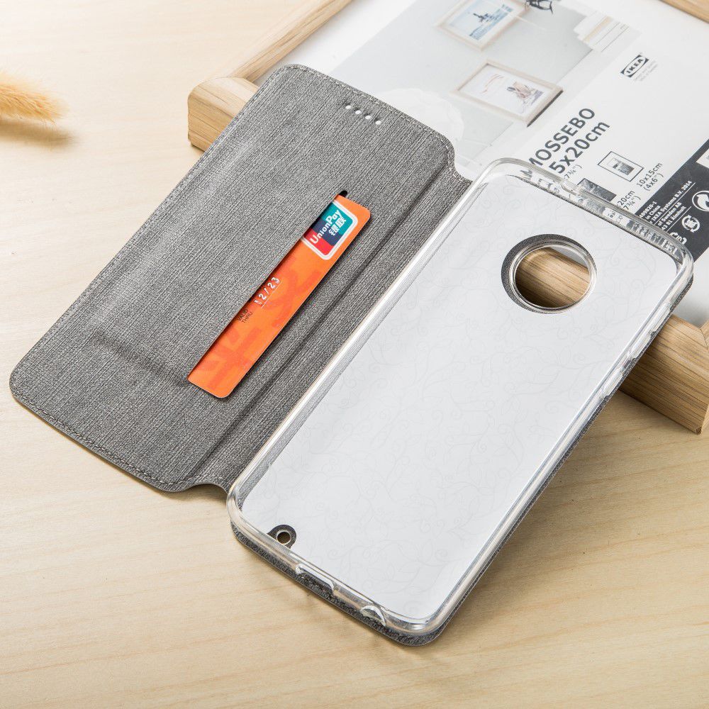 Motorola Moto G6 Plus Portemonnee Hoesje Grijs afbeelding 12