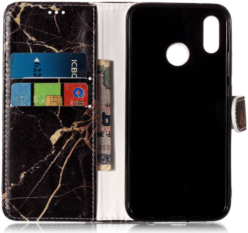 Huawei P20 Lite Portemonnee Hoesje met Marmer Print afbeelding 2
