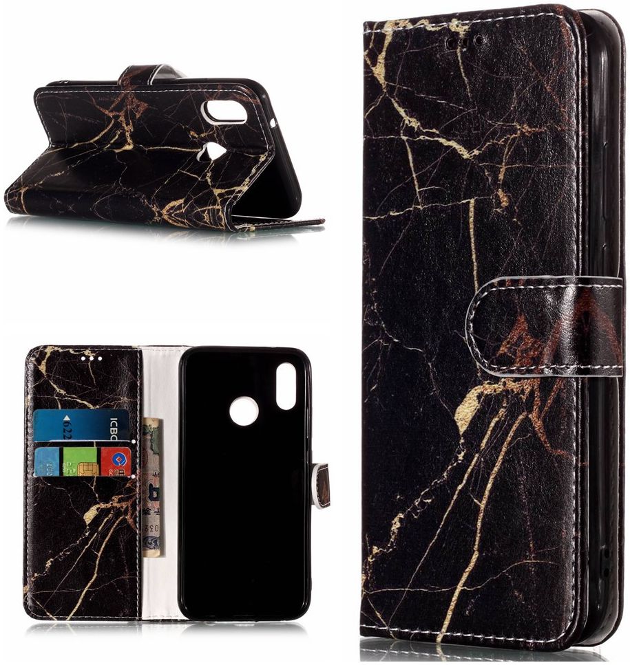 Huawei P20 Lite Portemonnee Hoesje met Marmer Print afbeelding 7