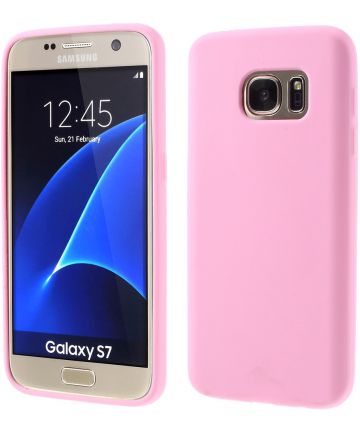 Samsung Galaxy S7 Siliconen Hoesje Roze Hoesjes