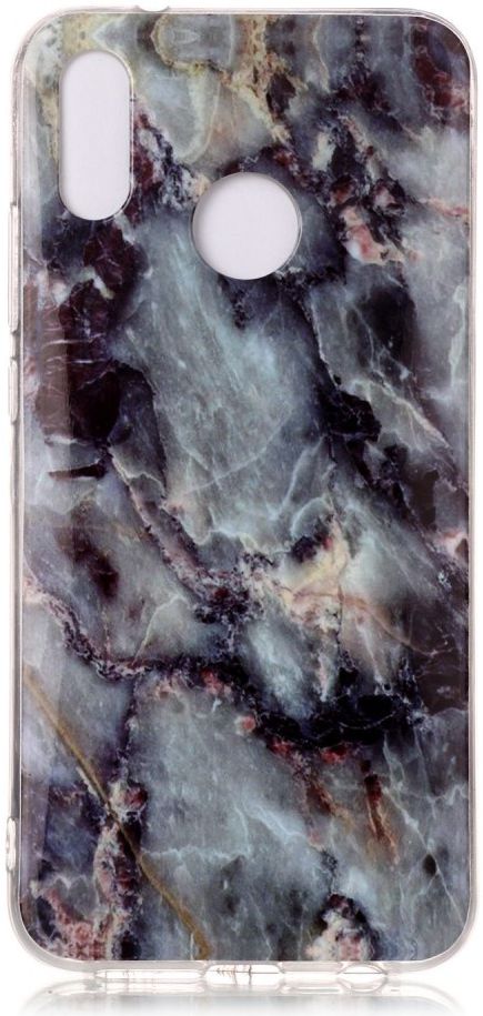 Huawei P20 Lite TPU Back Cover met Marmer Print Zwart afbeelding 1