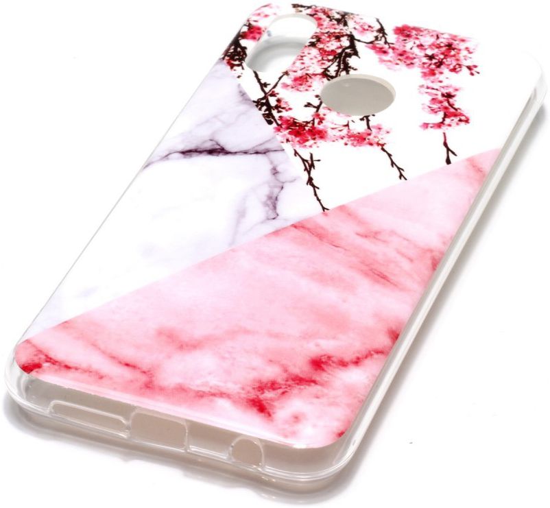 Huawei P20 Lite TPU Back Cover met Marmer Print Roze afbeelding 2