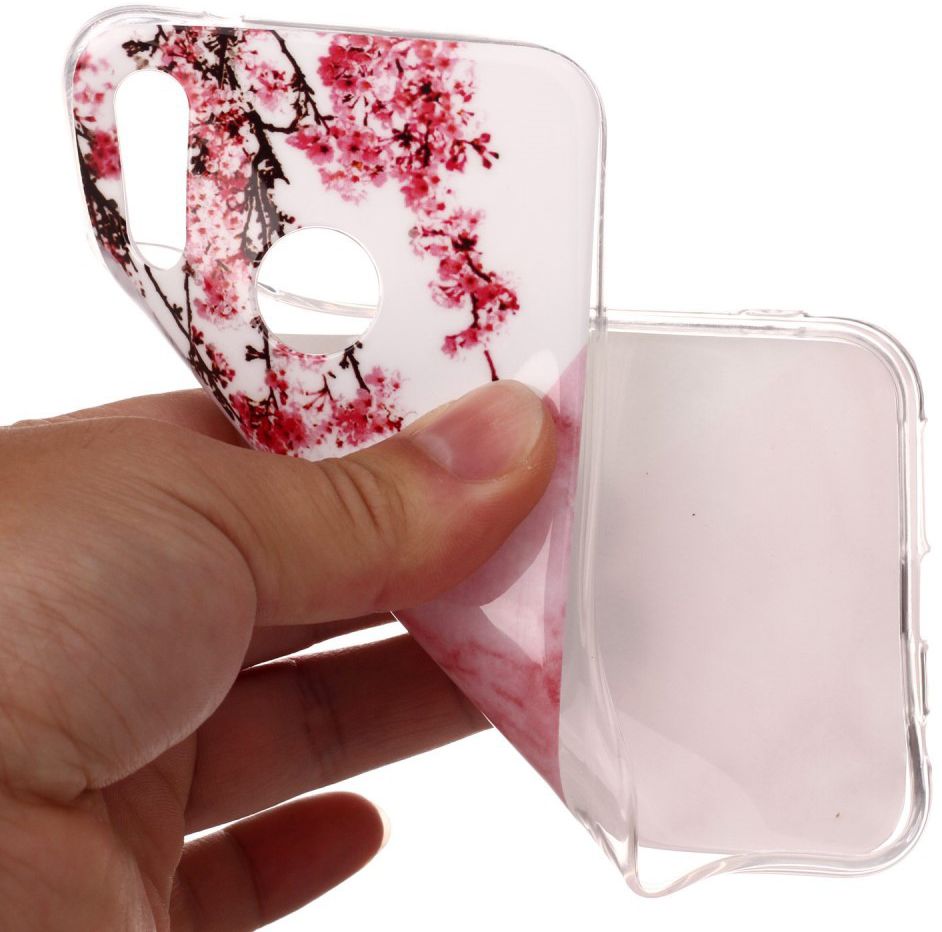 Huawei P20 Lite TPU Back Cover met Marmer Print Roze afbeelding 3