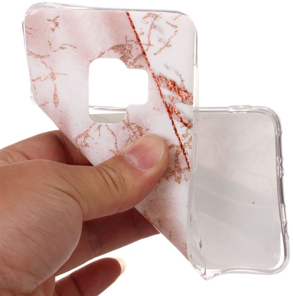 Samsung Galaxy S9 TPU Back Cover met Marmer Print Zwart afbeelding 2