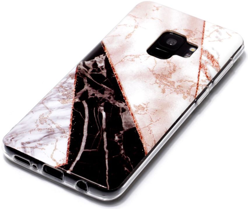 Samsung Galaxy S9 TPU Back Cover met Marmer Print Zwart afbeelding 4