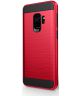 Samsung Galaxy S9 Geborsteld Hybride Hoesje Rood
