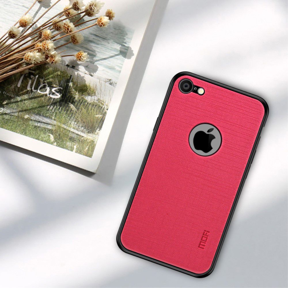 MOFI Bright Shield Stoffen Hybride Hoesje Apple iPhone 8 Rood afbeelding 2