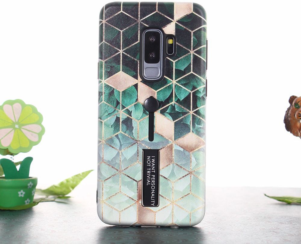 Samsung Galaxy S9 Plus Hybride Hoesje met Kubus Print afbeelding 1