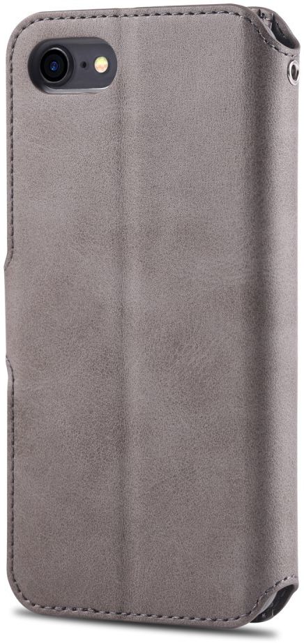 AZNS Apple iPhone SE (2020/2022) Hoesje Retro Wallet Book Case Grijs afbeelding 7