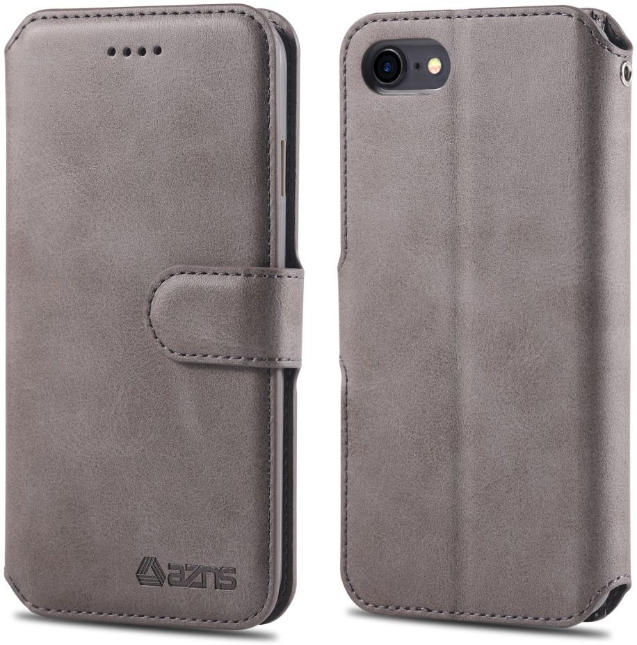 AZNS Apple iPhone SE (2020/2022) Hoesje Retro Wallet Book Case Grijs afbeelding 8