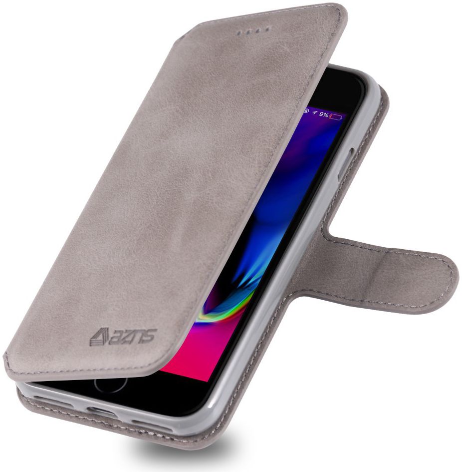AZNS Apple iPhone SE (2020/2022) Hoesje Retro Wallet Book Case Grijs afbeelding 1