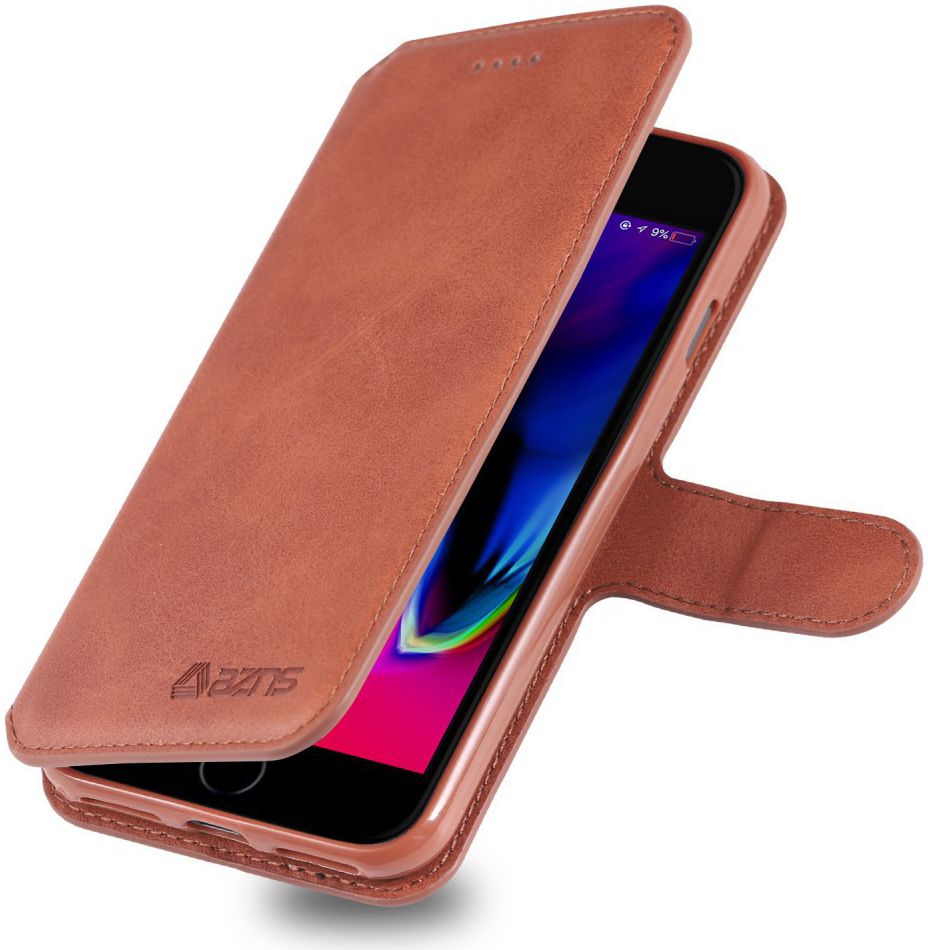 AZNS Apple iPhone SE (2020/2022) Hoesje Retro Wallet Book Case Bruin afbeelding 2