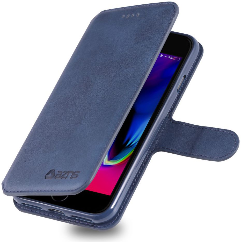 AZNS Apple iPhone SE (2020/2022) Hoesje Retro Wallet Book Case Blauw afbeelding 2