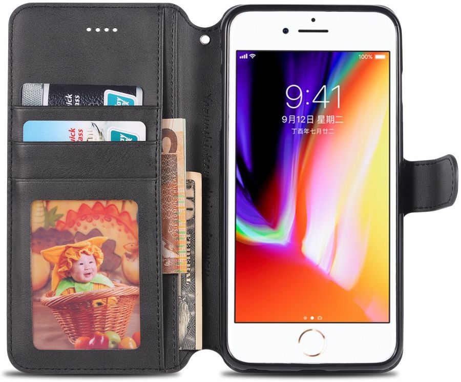 Apple iPhone 6S Portemonnee Hoesje Zwart afbeelding 2