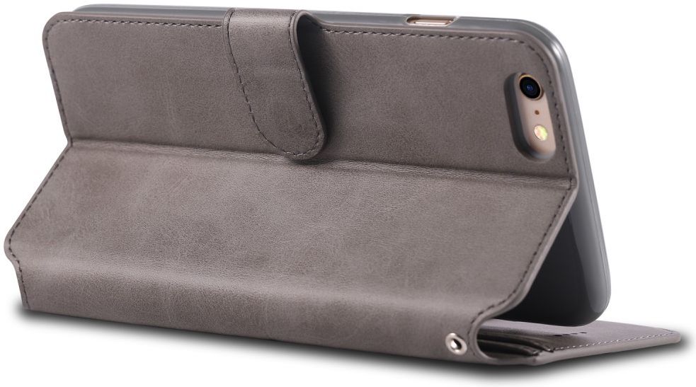 Apple iPhone 6S Portemonnee Hoesje Grijs afbeelding 6