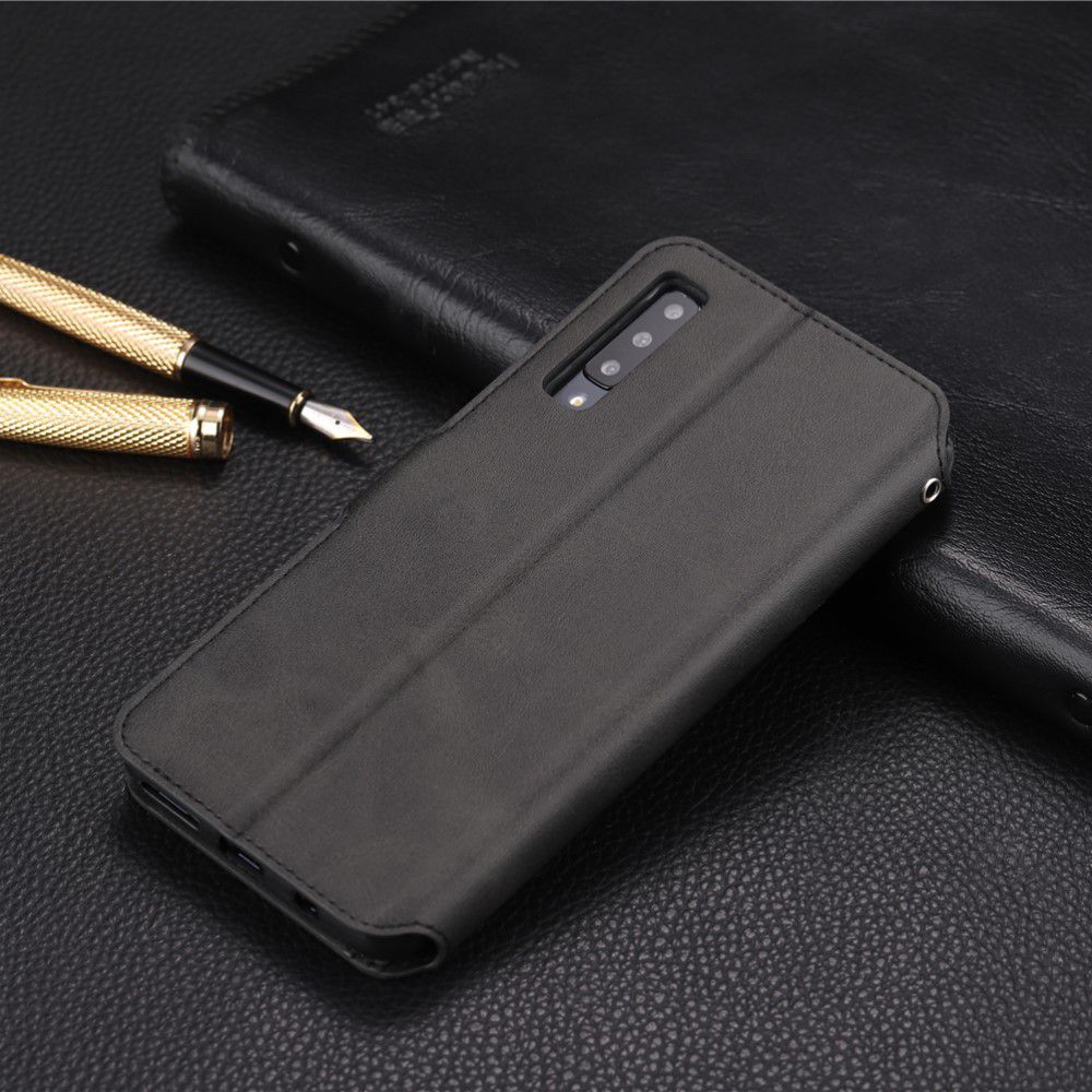 Samsung Galaxy A7 (2018) Luxe Portemonnee Hoesje Zwart afbeelding 2