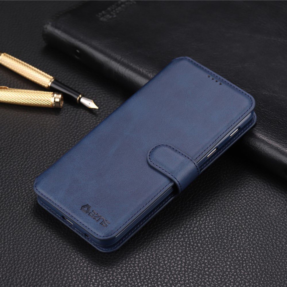 Samsung Galaxy A6 Plus Luxe Portemonnee Hoesje Blauw afbeelding 1