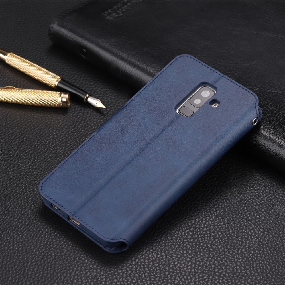 Samsung Galaxy A6 Plus Luxe Portemonnee Hoesje Blauw afbeelding 2