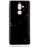 Nokia 7 Plus TPU Hoesje met Marmer Opdruk Zwart