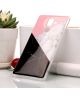 Nokia 7 Plus TPU Hoesje met Marmer Opdruk Roze Zwart
