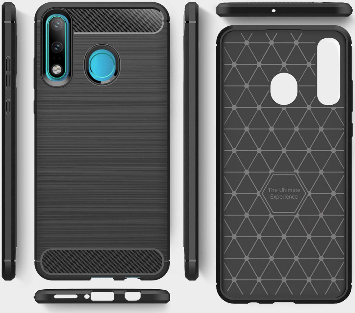 Huawei P30 Lite Geborsteld TPU Hoesje Zwart afbeelding 11