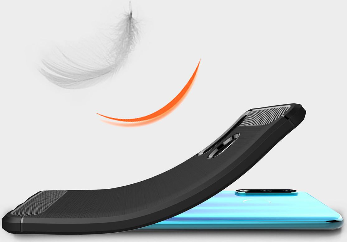 Huawei P30 Lite Geborsteld TPU Hoesje Zwart afbeelding 2