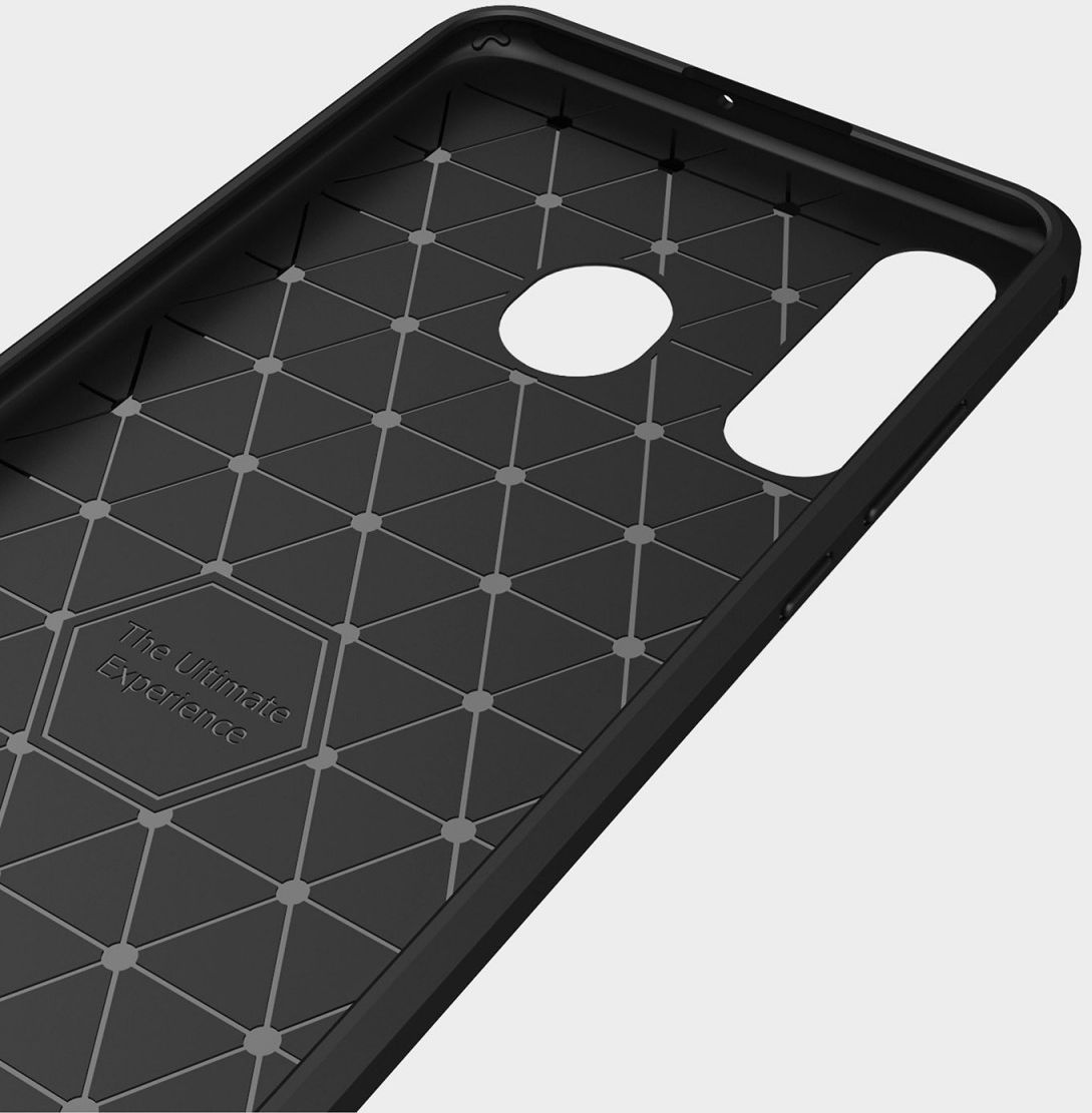 Huawei P30 Lite Geborsteld TPU Hoesje Zwart afbeelding 7