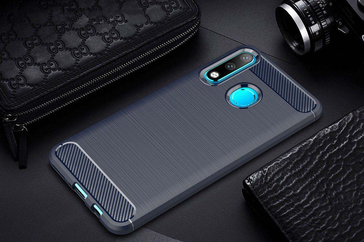 Huawei P30 Lite Geborsteld TPU Hoesje Blauw afbeelding 2