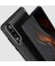 Huawei P30 Siliconen Carbon Hoesje Zwart